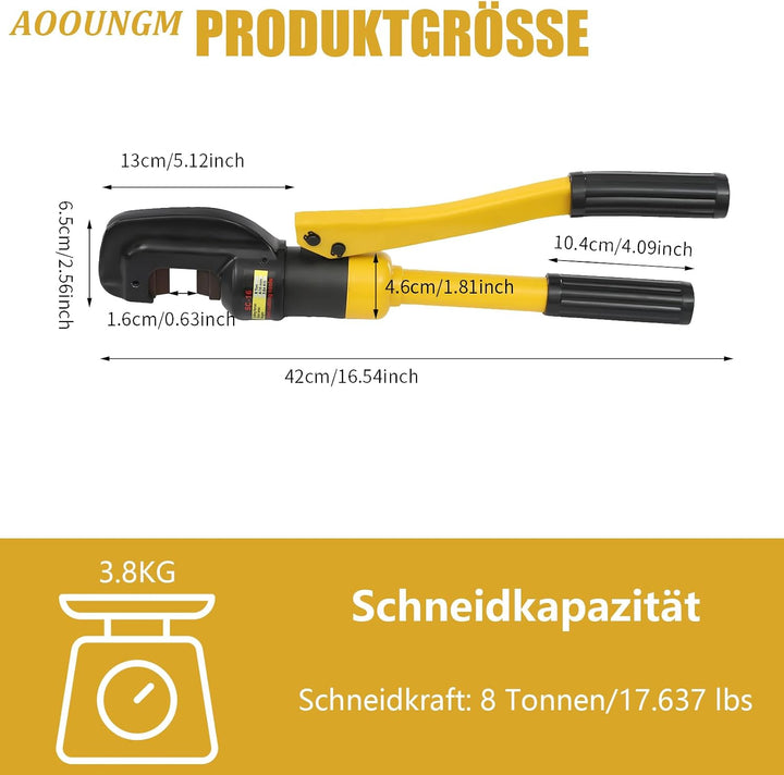 AOOUNGM Hydraulischer Bolzenschneider 8T Stahlschneider Manuelle Schneidzange Bolzenschneider Tragba