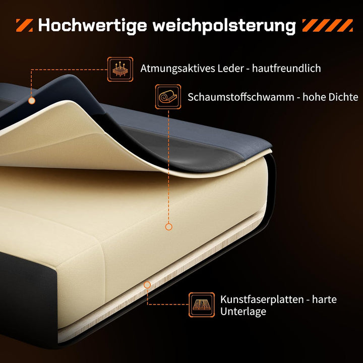 Sweetcrispy Gaming Stuhl,Ergonomischer Bürostuhl mit Fussstütze,Gamer PC Stühle mit Kopfstütze Lende