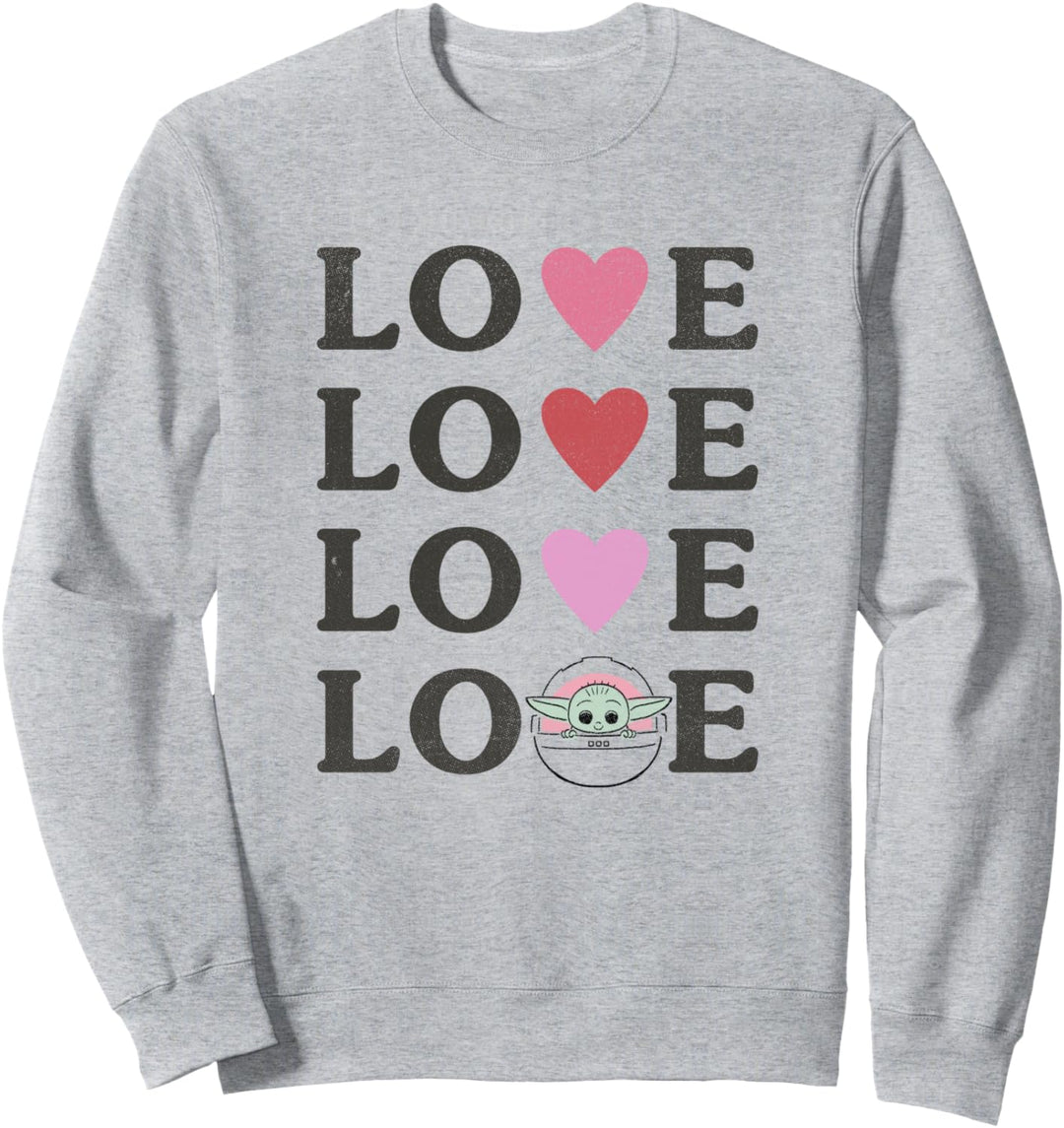 Star Wars The Mandalorian The Child Love Text Stack Sweatshirt