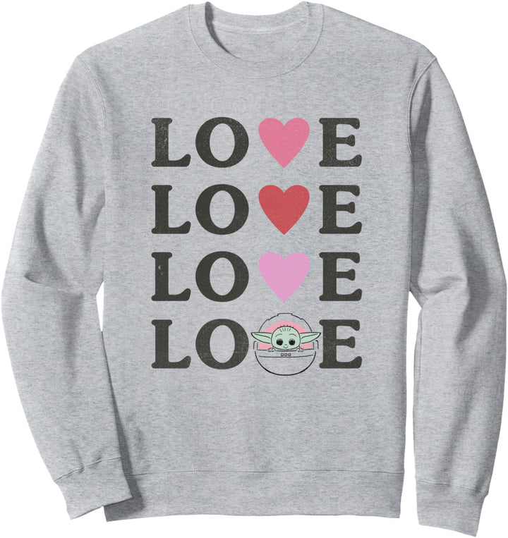 Star Wars The Mandalorian The Child Love Text Stack Sweatshirt