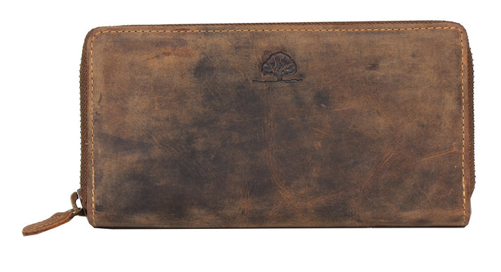 Greenburry Vintage Geldbörse Leder 19 cm Brown, Brown