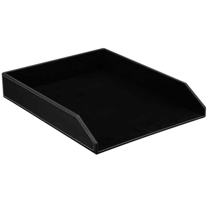 KINGFOM™ A4 Leder Briefablage (schwarz), schwarz