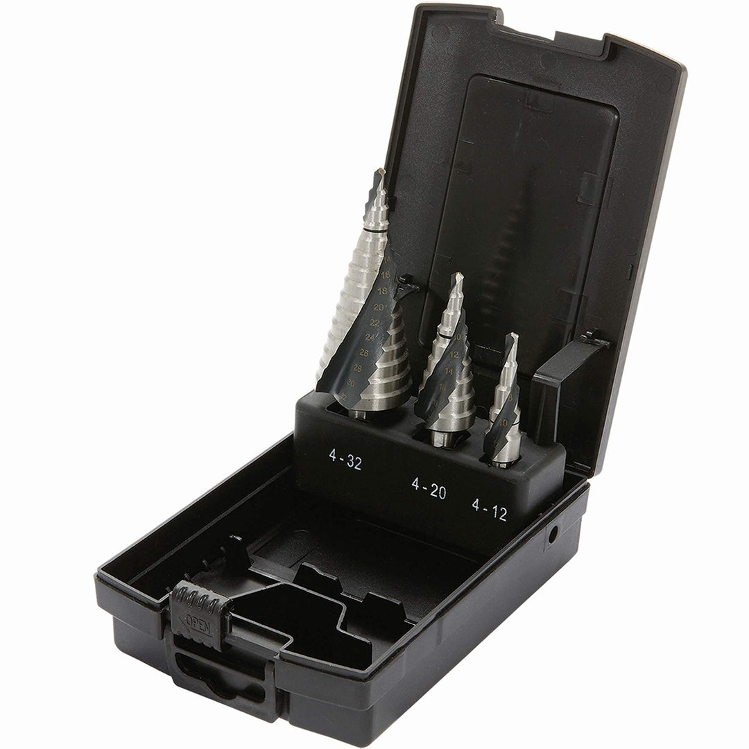 Proteco-Werkzeug® HSS Titan TIN TiALN Profi Stufenbohrer Konusbohrer Schälbohrer Metallbohrer Set 3-