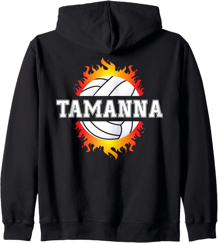 Tamanna Name Volleyball Spieler Mädchen Ball und Netz Sport Fan Kapuzenjacke