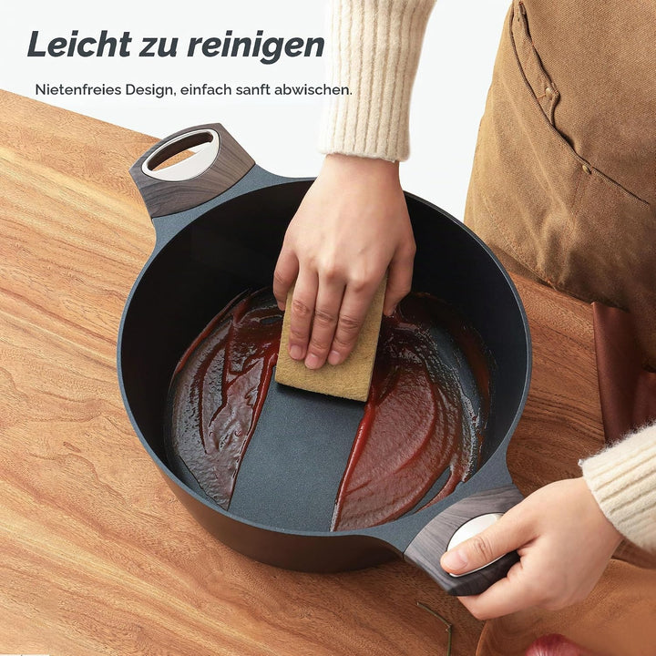 SENSARTE Antihaftbeschichteter Suppentopf mit Deckel, 4,2L Suppentopf Auflauftopf, Gesunder Pastatop