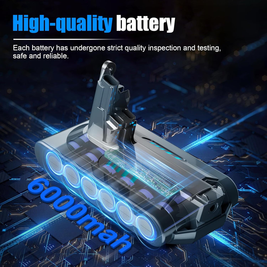V10 Akku 25,2V 6000mAh Ersatzakku für Dyson V10 Animal V10 Absolute V10 Motörhead V10 Tier V10 Fluff