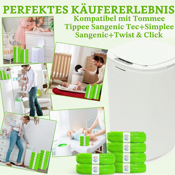 15er-Pack Nachfüllkassette für Windeleimer Dress-Up und Classic XL,Windeleimer Nachfüllbeutel kompat
