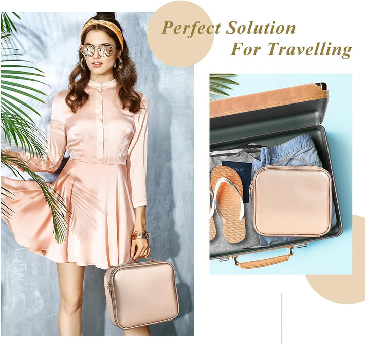 Kosmetiktasche Schminktasche Kosmetikbeutel Reise Organizer, Makeup Tasche mit Griff und verstellbar