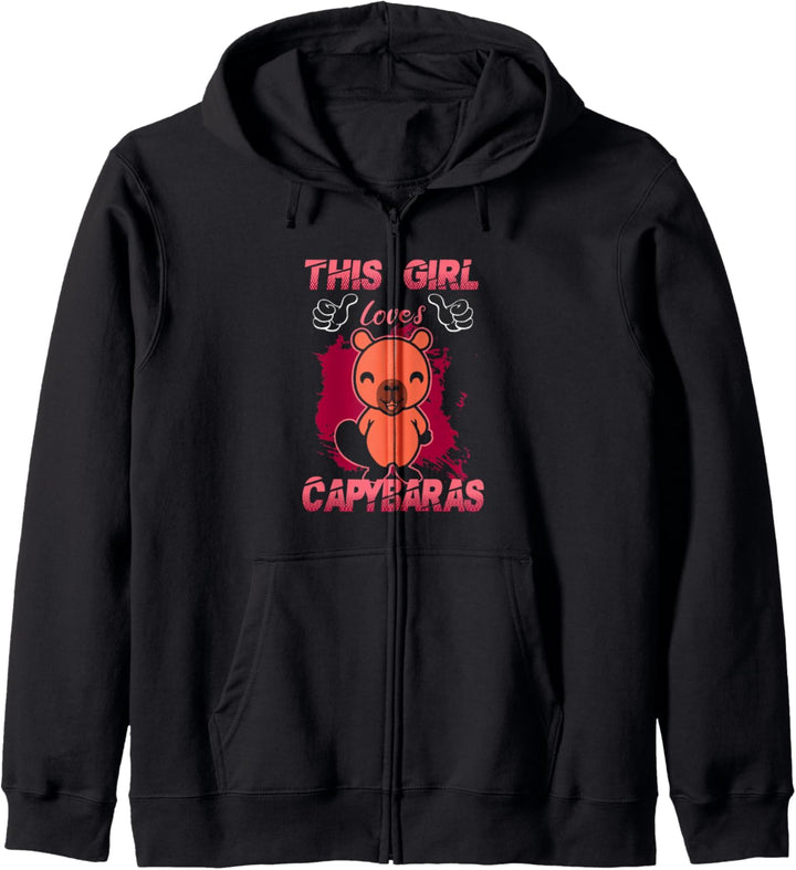 This Girl Loves Capybaras Kinder Cabybara Kapuzenjacke