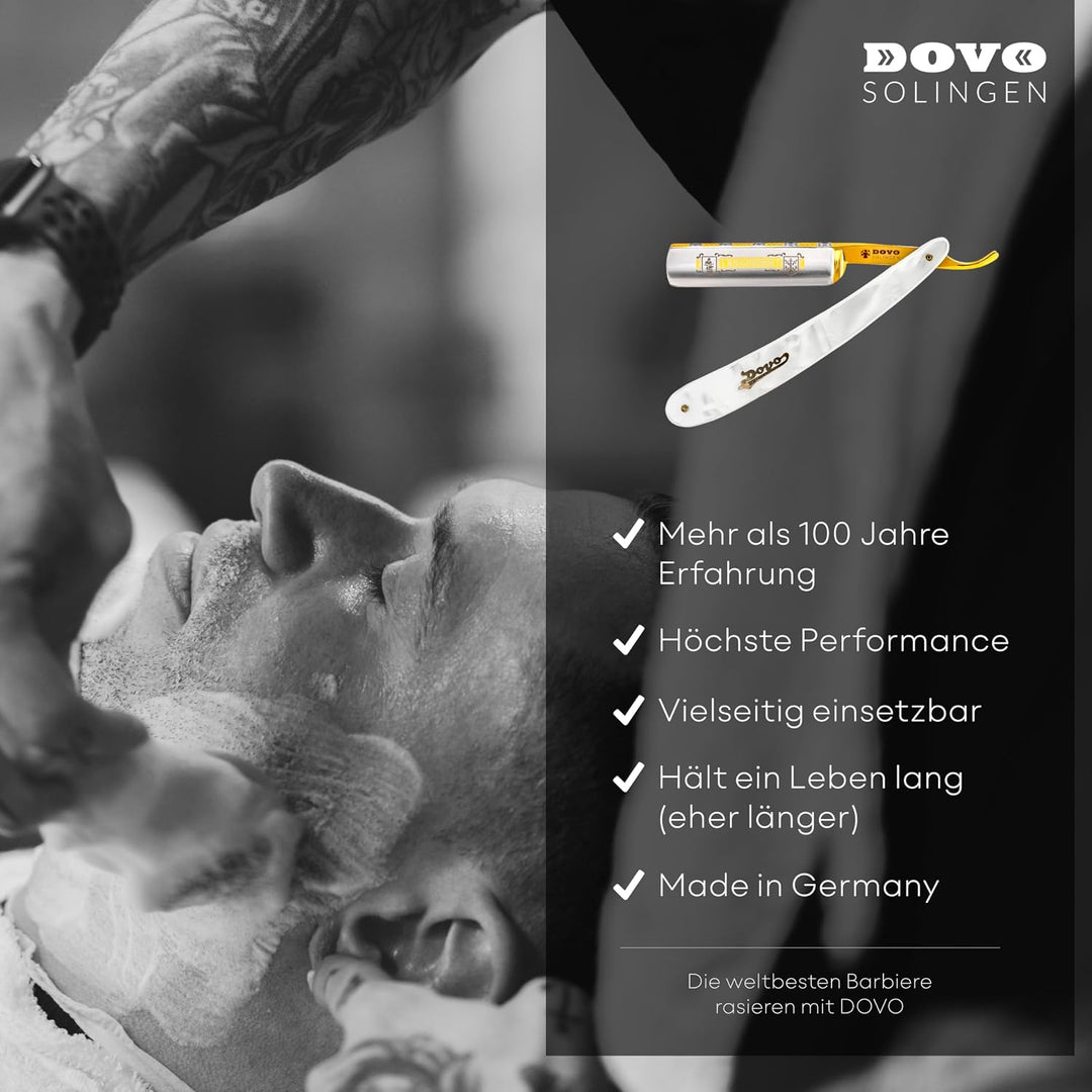 DOVO Rasiermesser Solingen - Carbonstahl Rasiermesser - 5/8 Zoll - Rundkopf - ganzer Hohlschliff - D