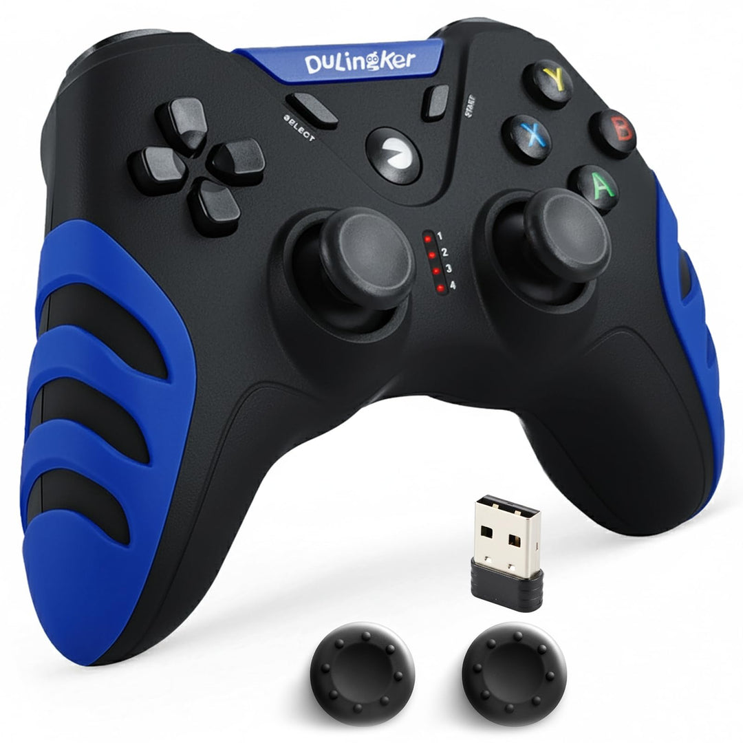 DuLingKer PC Controller Wireless, PS3 Controller PC Gamepad mit Dual Vibration, 2,4G Wireless Contro