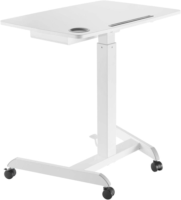 Maclean MC-903 Höhenverstellbarer Laptoptisch mit Rollen und mit Einer Schublade Sitz-steh-Schreibti