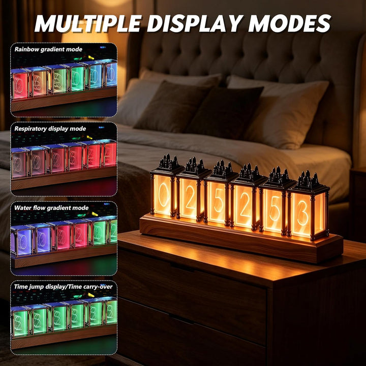 Nixie Tube Clock RGB 7 Modi 8 Farben Helligkeit Regelbar