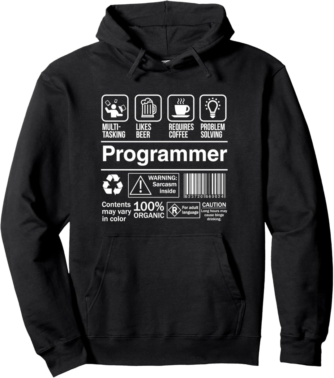 Programmer Product Label Funny Gift Pullover Hoodie