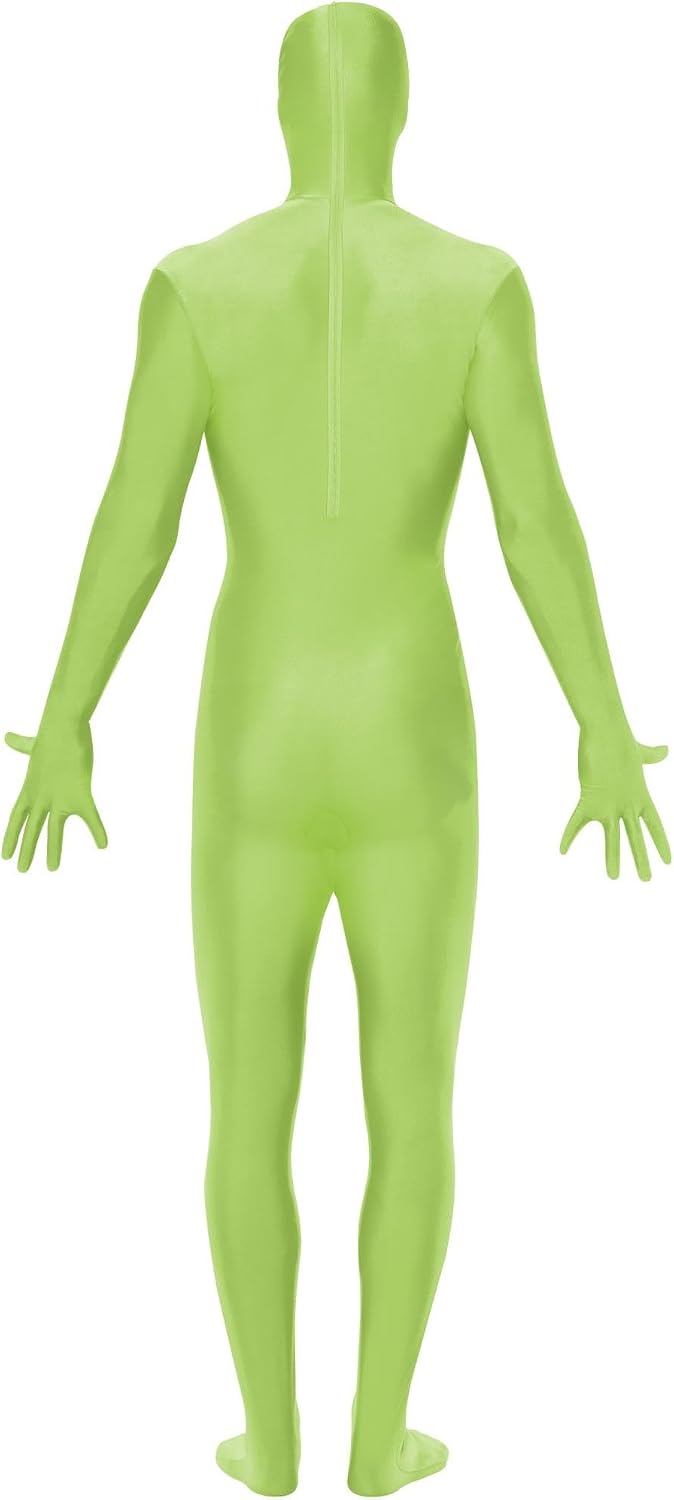 Smiffys, Herren Second Skin Kostüm in Grün, Ganzkörperanzug mit Bauchtasche, Grösse: L, 21740, M