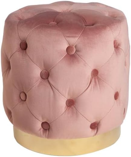 riess-ambiente.de Eleganter Hocker MODERN BAROCK 37cm Altrosa Gold Samt Sitzhocker Samthocker, Altro
