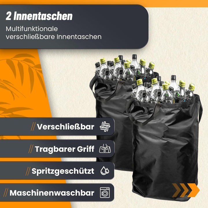 MIDINGCHAI 160L Pfandflaschen Sammelbehälter mit Deckel, Behälter Leergut &amp; Altglas &amp; Papiermüll Rec