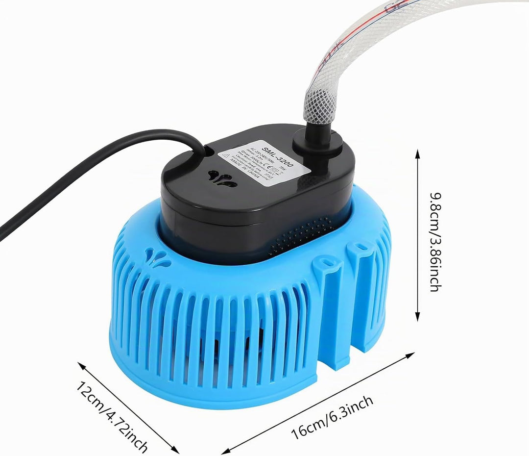 75W Mini Schmutzwasser Tauchpumpe Poolabdeckpumpen max. Fördermenge 3000 l/h mit 3 Düse, 5m Schlauch
