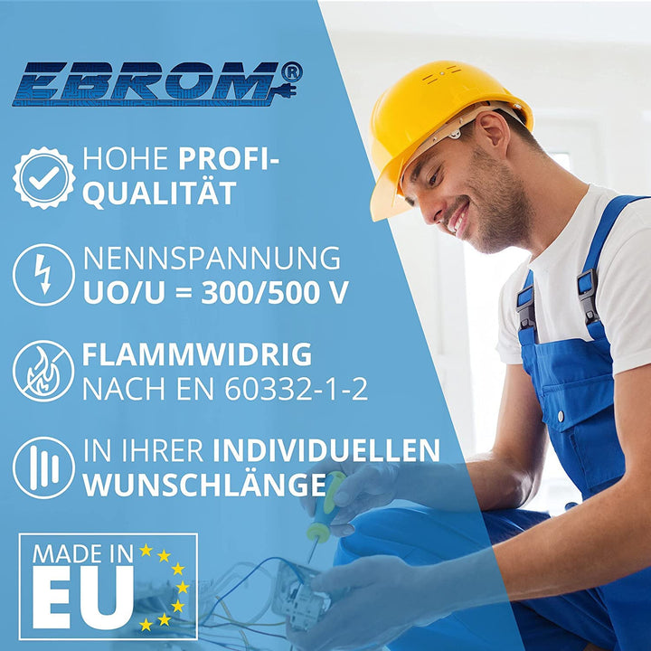 EBROM NYM-J 3x1,5 mm² Mantelleitung Installationskabel grau - Länge: 230 m, 230 m