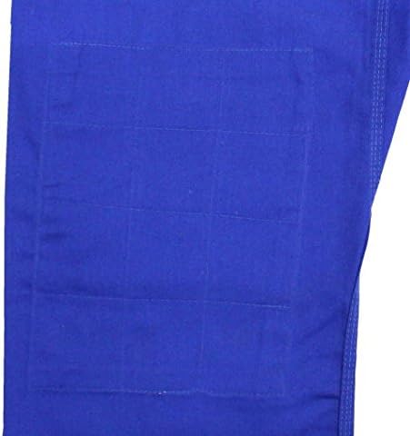 S.B.J - Sportland Baumwollhose/Kampfsporthose/Judohose blau mit Knieverstärkung 160 Blau, 160 Blau