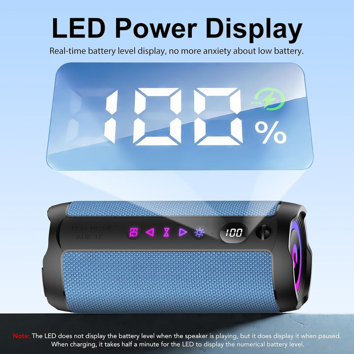 Bluetooth Lautsprecher mit Licht, Bluetooth 5.4 Musikbox,25W Dual Lautsprecher, LED Anzeige &amp; 25 Std