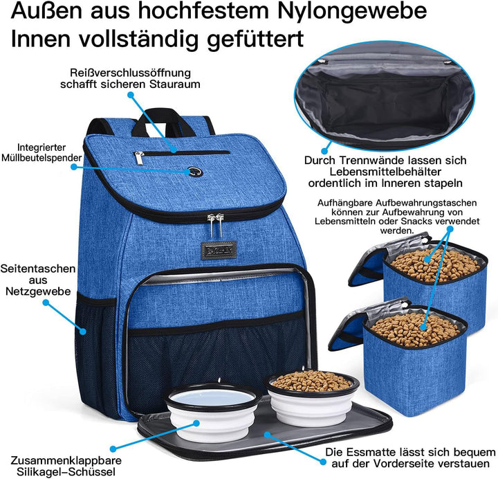 BAGLHER Hunde-Reisetasche, von Fluggesellschaften zugelassener Rucksack für Haustierbedarf, Hunderuc