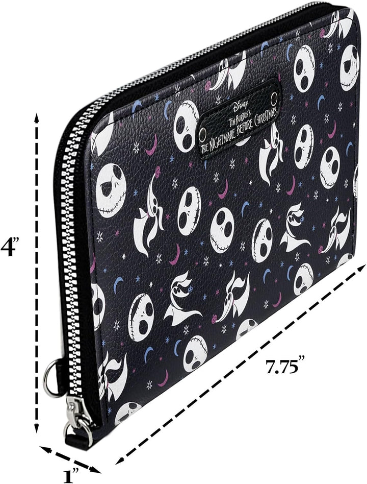 Disney Geldbörse mit Handgelenk, Mickey Minnie Mouse, Winnie Pooh, Reissverschluss, Clutch, Kunstled
