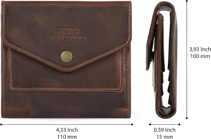 Otto Angelino Genuine Leather Envelope Style Wallet Braun V2, Braun V2