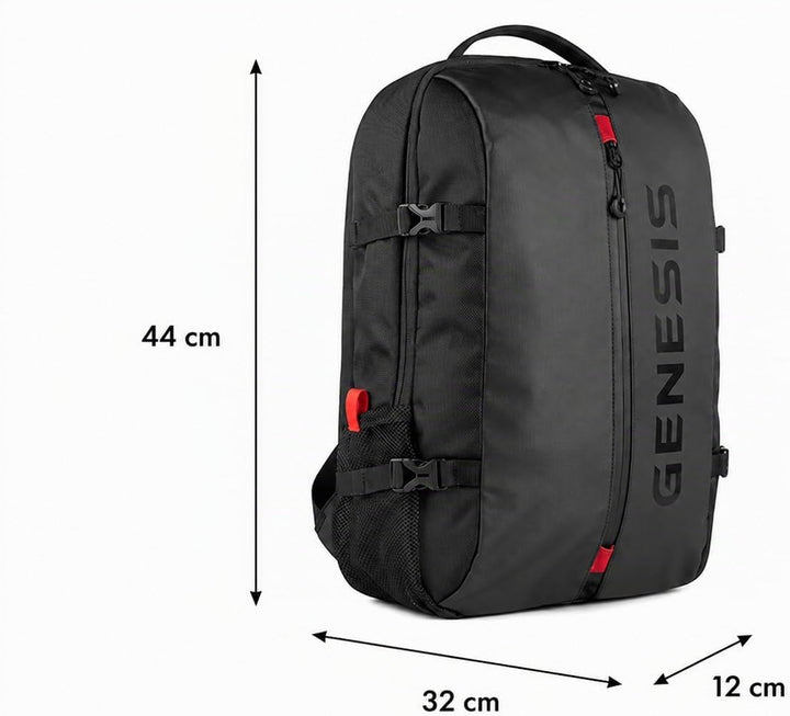 Genesis Pallad 410 Laptop Rucksack 15,6 Zoll, 17 L, 7 Taschen, Schwarz 15.6 pollici, 15.6 pollici