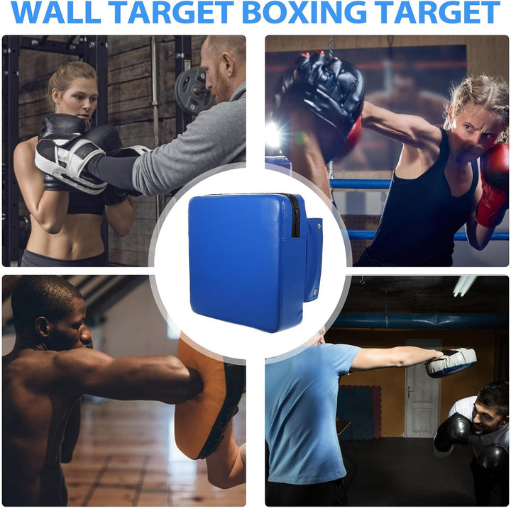 Wandmontiertes Boxpolster aus Pu in Blau für Schlagtraining