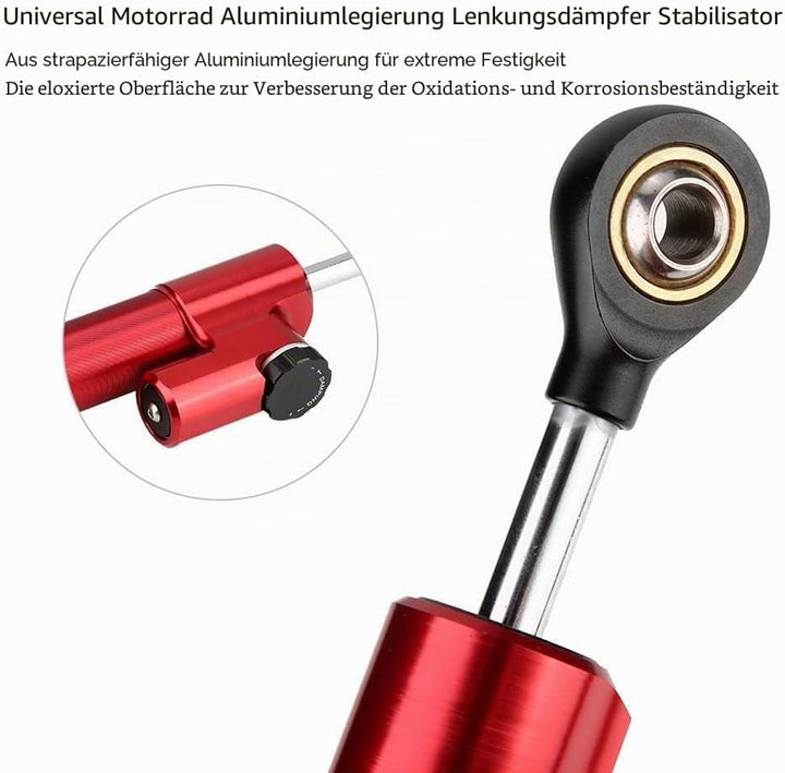 Motorrad Lenkungsdämpfer, Universal-Lenkungsdämpferstabilisator aus Aluminiumlegierung Dämpfer Stabi