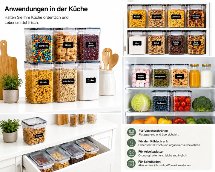 Vorratsdosen 10er Set 2L mit Deckel, BPA-frei