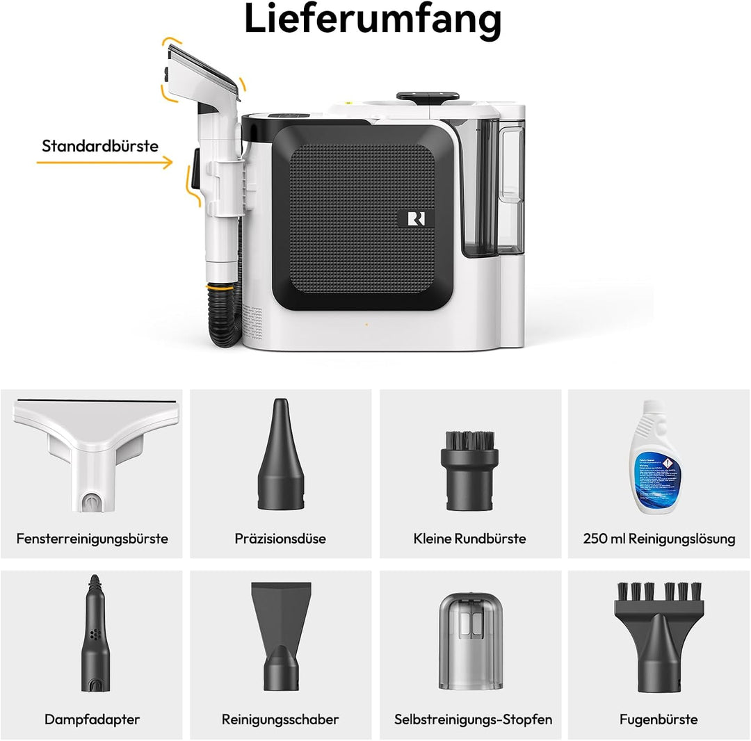 F1 Teppichreiniger &amp; Staubsauger für Stoffsofas, Reiniger für Teppiche und Teppichmöbel mit Saugfunk