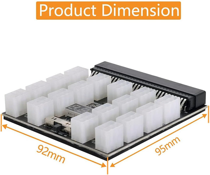xiwai 1200W Server Netzteil Netzteil Breakout Board Adapter mit 17 Ports ATX 6 Pin für DPS-800GB 120