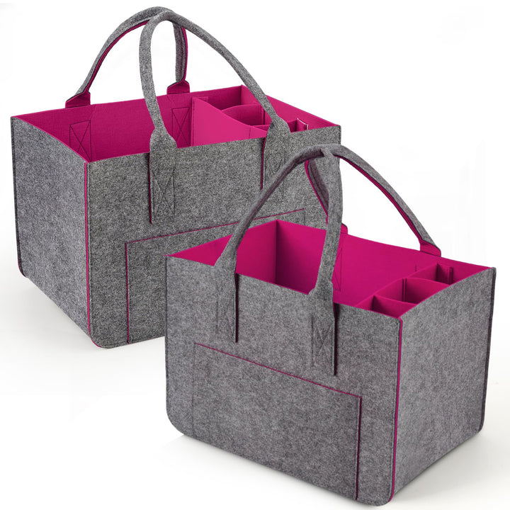 Eurhomewit Filztasche Einkaufstasche mit Fächern, Filztasche Gross 30L Faltbar und Robust Filz Einka