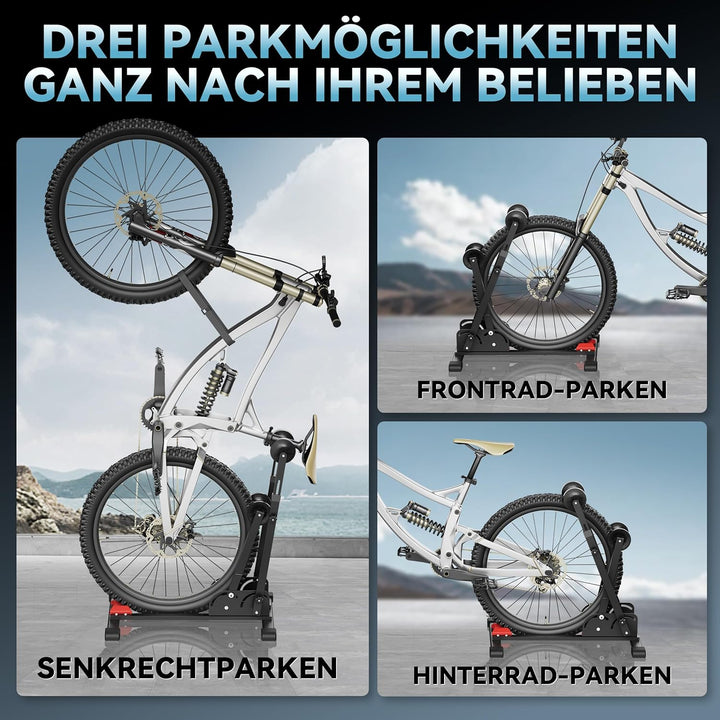 3-in-1 Fahrradständer,Fahrradhalter,Boden fahrrad ständer - Indoor Parken Radhalter für 20-29 Zoll R