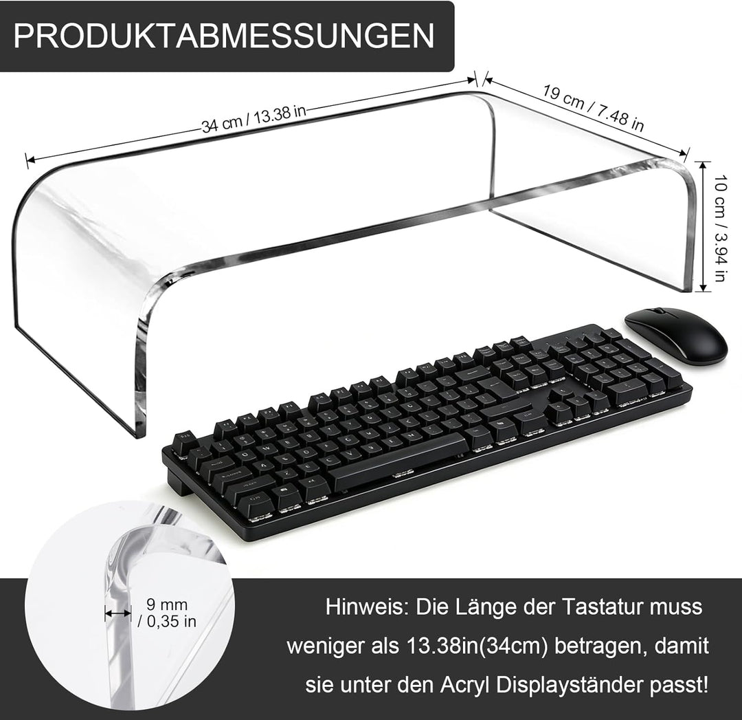 Monitorständer Display Ständer Bildschirmerhöhung, Acryl Laptop Erhöhung für Schreibtisch für Comput