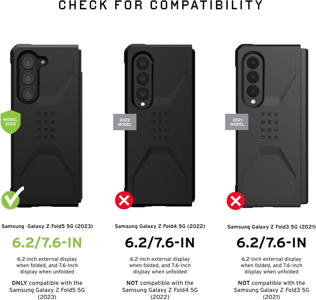URBAN ARMOR GEAR UAG Schutzhülle für Samsung Galaxy Z Fold 5 (2023) Plyo Pro, grau/transparent [Made