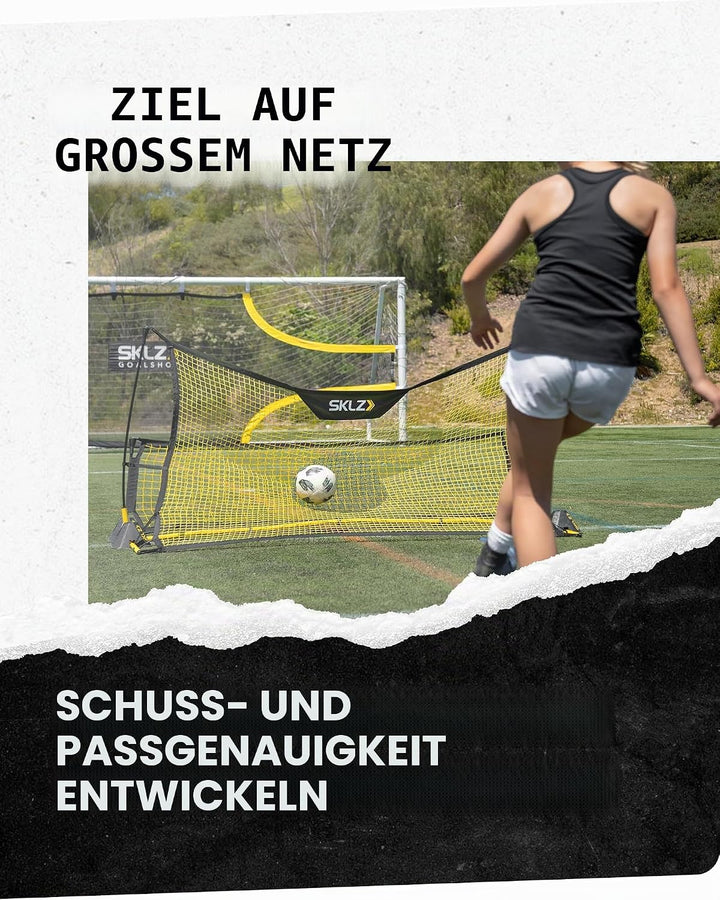 SKLZ Unisex Quickster Soccer Trainer Tornetz, schwarz/Gelb, Einheitsgrösse EU Single, Single