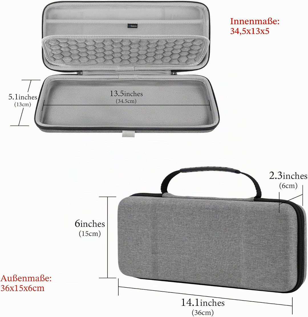 Geekria 65% kompakte Tastaturhülle, Hartschalen-Reisetasche für 68 Tasten, kompakte Tastatur, kompat