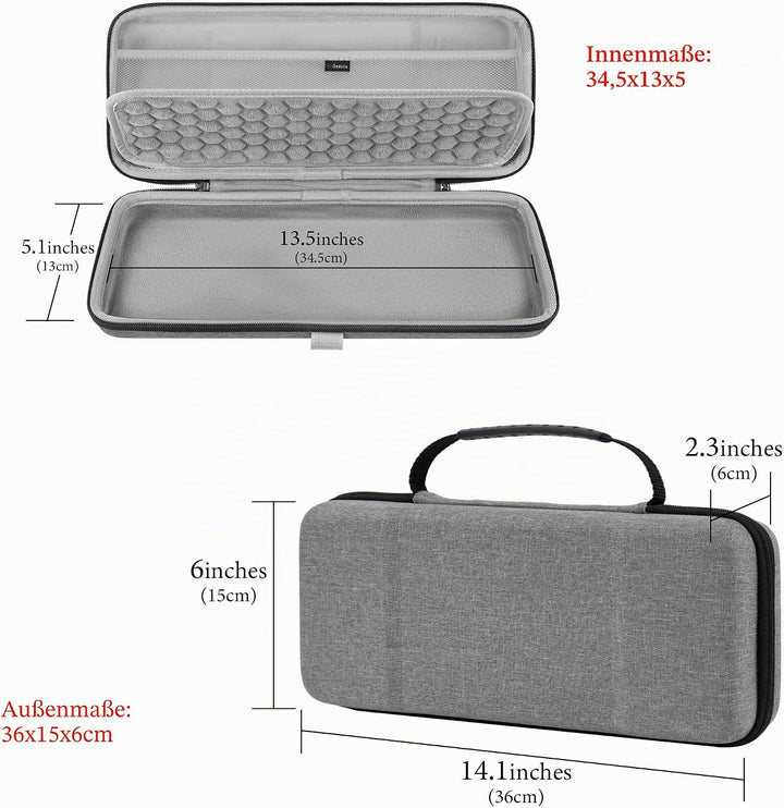 Geekria 65% kompakte Tastaturhülle, Hartschalen-Reisetasche für 68 Tasten, kompakte Tastatur, kompat