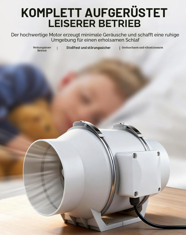 220m³/h Rohrventilator 100mm Leise &amp; Stufenlos Regelbar
