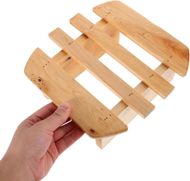 Cabilock Fusshocker Holz Hocker fürs Wohnzimmer Hocker fürs Badezimmer Rund Beige Vielseitig und Lei