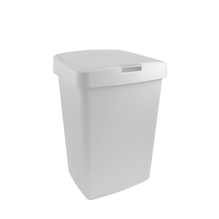 Sunware Delta Klappdeckeleimer - mit Haltering für Müllsack - 50 Liter - 39,7 x 34,5 x 60 cm - weiss