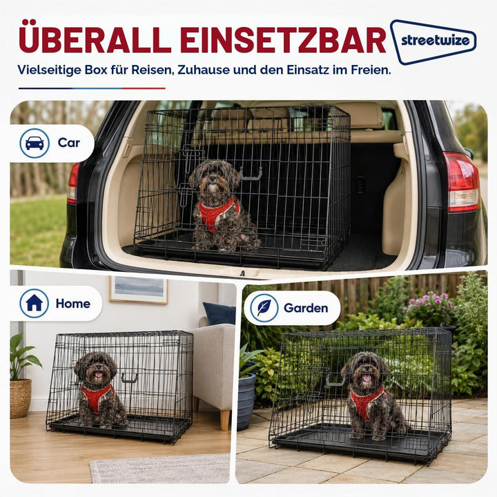 Streetwize Accessories Faltbare schräge Hundebox - Medium - 76x56x54cm