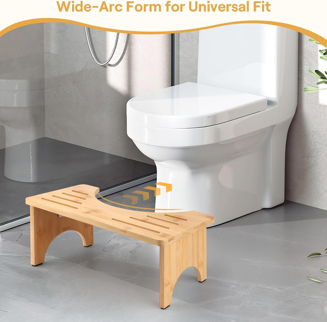 talifoca Toilettenhocker Bambus, Klappbar Kackhocker Erwachsene, Ergonomischer Klohocker gegen Verst