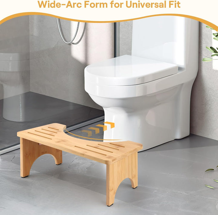 talifoca Toilettenhocker Bambus, Klappbar Kackhocker Erwachsene, Ergonomischer Klohocker gegen Verst