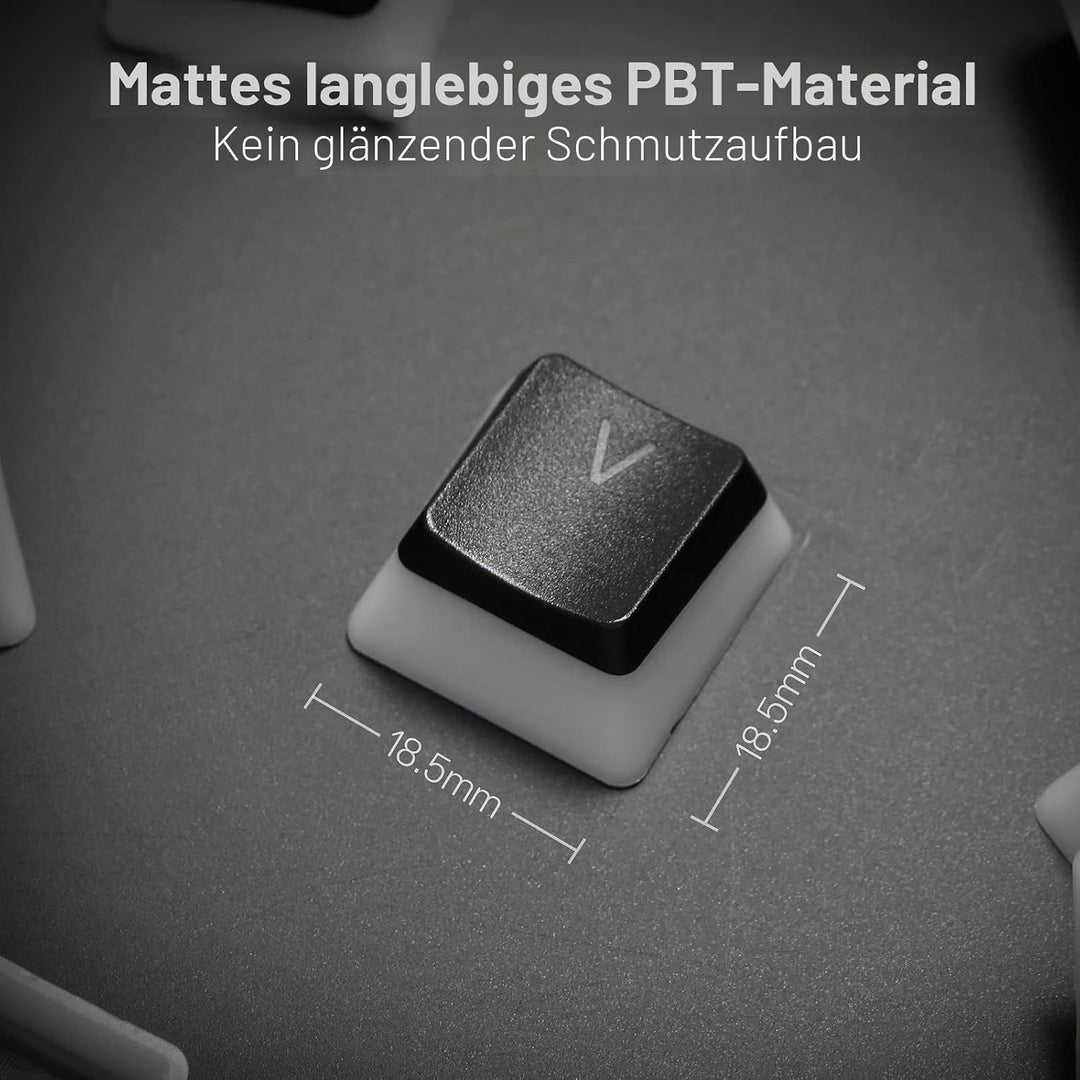 Redragon A130 Schwarze Pudding Tastenkappen, 104 Tasten Standard Doubleshot PBT Tastenkappensatz mit