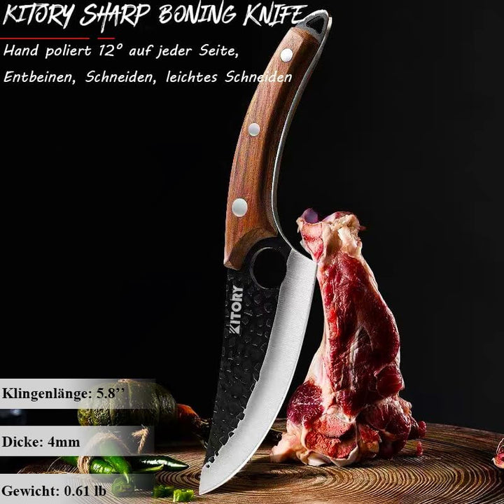 Kitory Kochmesser Profi, Scharf Küchenmesser, Wikinger Messer Handgeschmiedete Fleischmesser Chefmes