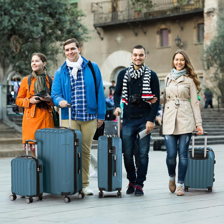LALAHO Kofferset 3/4/5 teilig, Reisekoffer Set mit Kosmetikkoffer, Hartschalen Koffer Set aus ABS, G